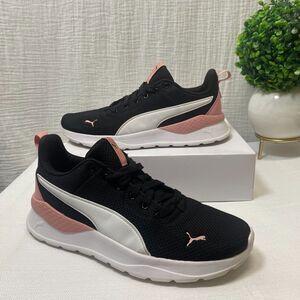 Puma Anzarun Lite Sneakers Women Sz10 Black Pink Running Athleisure Performance